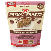 Primal PRONTO - Frozen Raw Dog Food: Turkey & Sardine